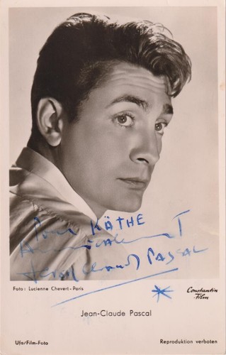 JEAN CLAUDE PASCAL Original Autogramm signierte UFA Postkarte 50er Jahre