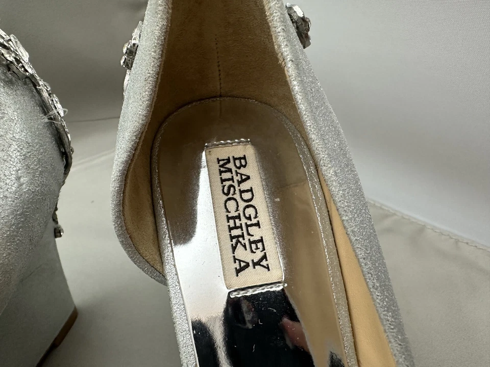 Tacón de cuña Badgley Mischka Meagan II, plateado, para mujer 9,5 Foto 4 de 4