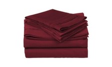 2 Luxor Style 100 Egyptian Cotton 1200 TC Pillowcases King Burgundy NEW