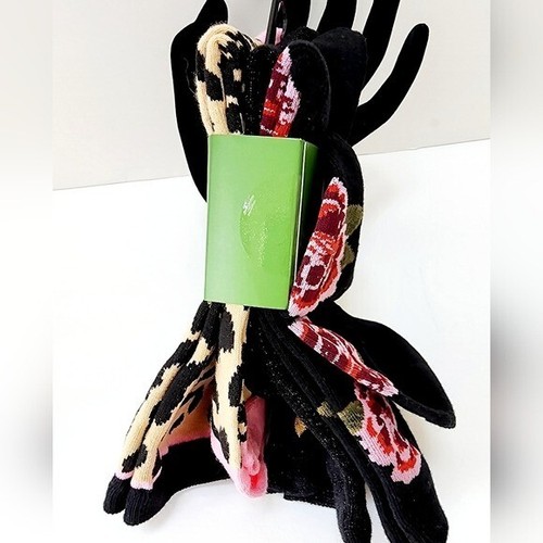 Kate Spade Socks Animal, Rose, Sparkle Black 3 pack Crew Style Womans NW… - Picture 2 of 9