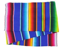 Artisan Falsa Mexican Blanket Saltillo Serape Yoga Throw Made in Mexico X-Large 
