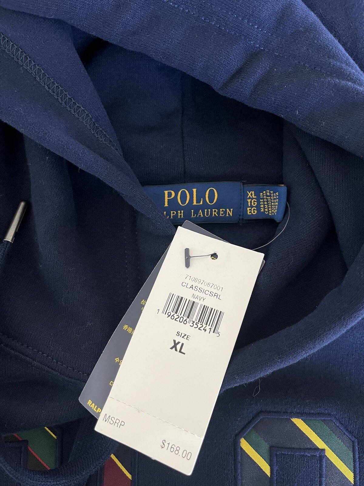 PONY Polo Ralph Lauren uomo in pile con cappuccio Polo Ralph Lauren XL nuova con etichette $168