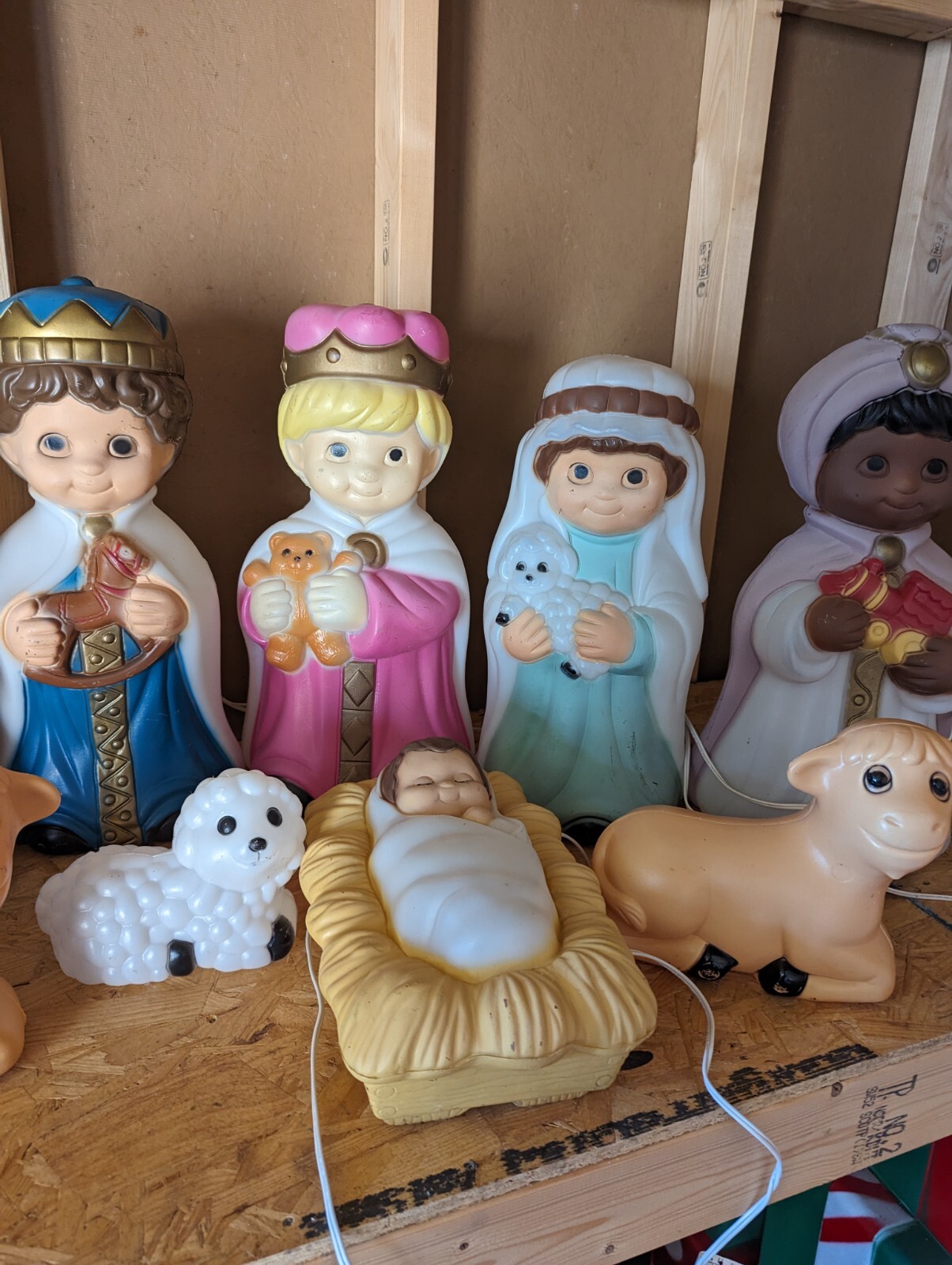 General Foam Blow Mold Nativity Kid Set Including 2 Cows And Lamb eBay