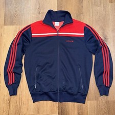 Vintage 70s Adidas Jacket Mens Trefoil Logo Track Nylon Run DMC Hip Hop Large