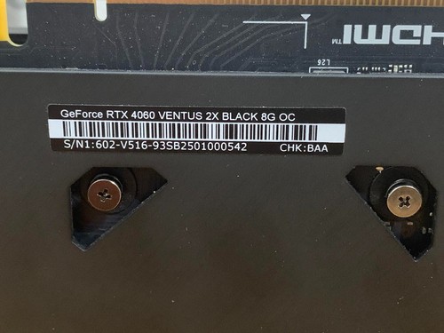 GeForce RTX 4060 VENTUS 2x BLACK 8GB OC (GPU Only No box) - 第 2/3 張圖片