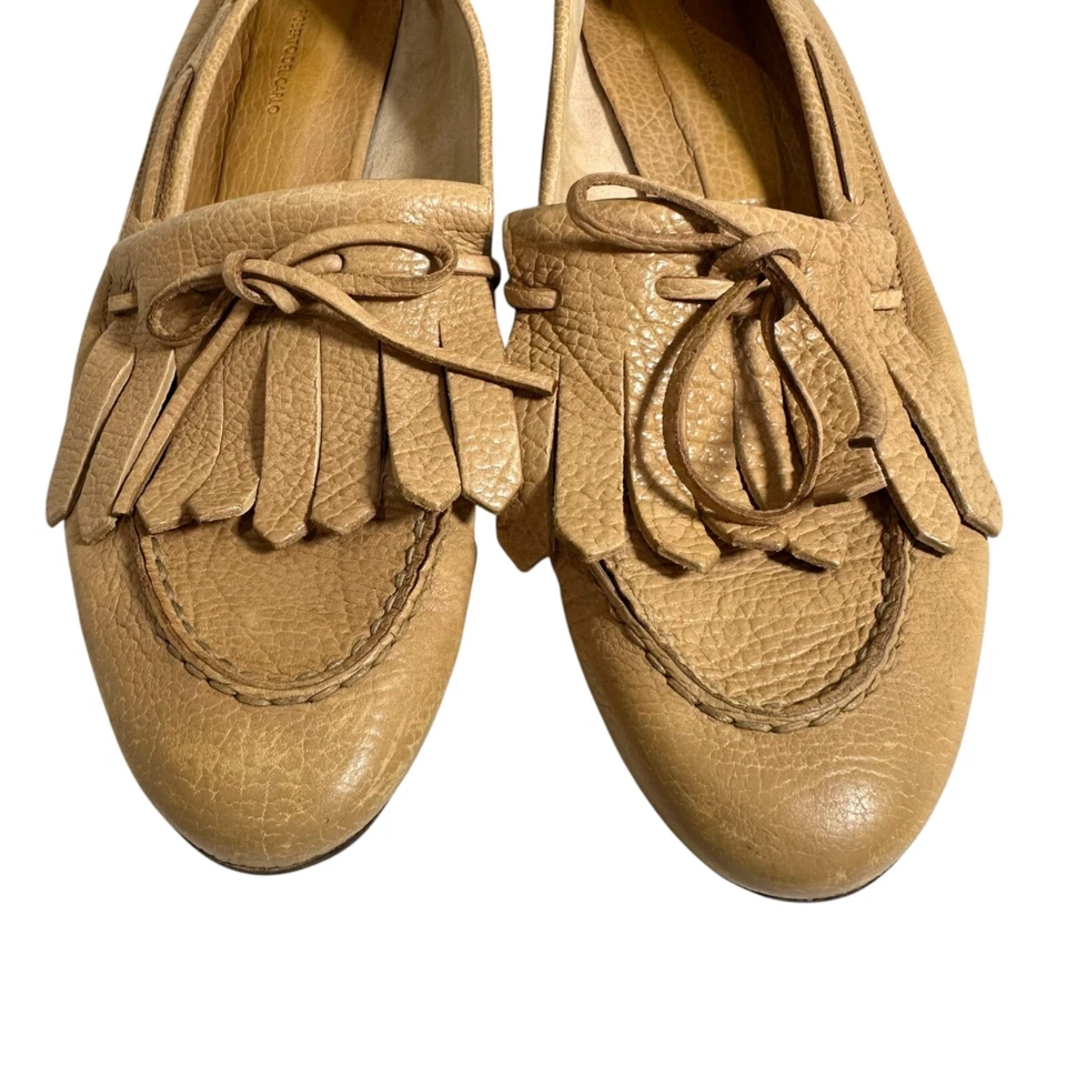 Zapatos Mocasines ROBERTO DEL CARLO Cuero Beige Borla 39 8.5 Genuinos Damas Foto 3 de 4