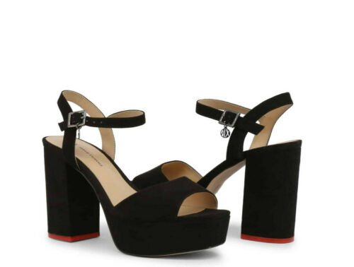 ARMANI EXCHANGE A|X Women's High Heel Sandals in Black with Ankle Strap New  - Afbeelding 1 van 4