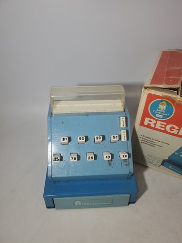 Vintage Sears Little Learner's Toy Cash Register w/ orig box 6.5"X6.5" - Picture 5 of 11