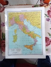 Cartina Geografica Italia Politica E Fisica Fronte Retro Misura Foglio 29x37 Cm