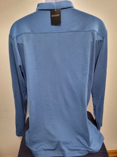 New Botany 500 Large Mesh Button Down Shirt Long Sleeve Blue - Picture 2 of 9
