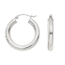 925 Sterling Silver Thick 20MM Hoop Earrings Men Women Children 4MM Wide