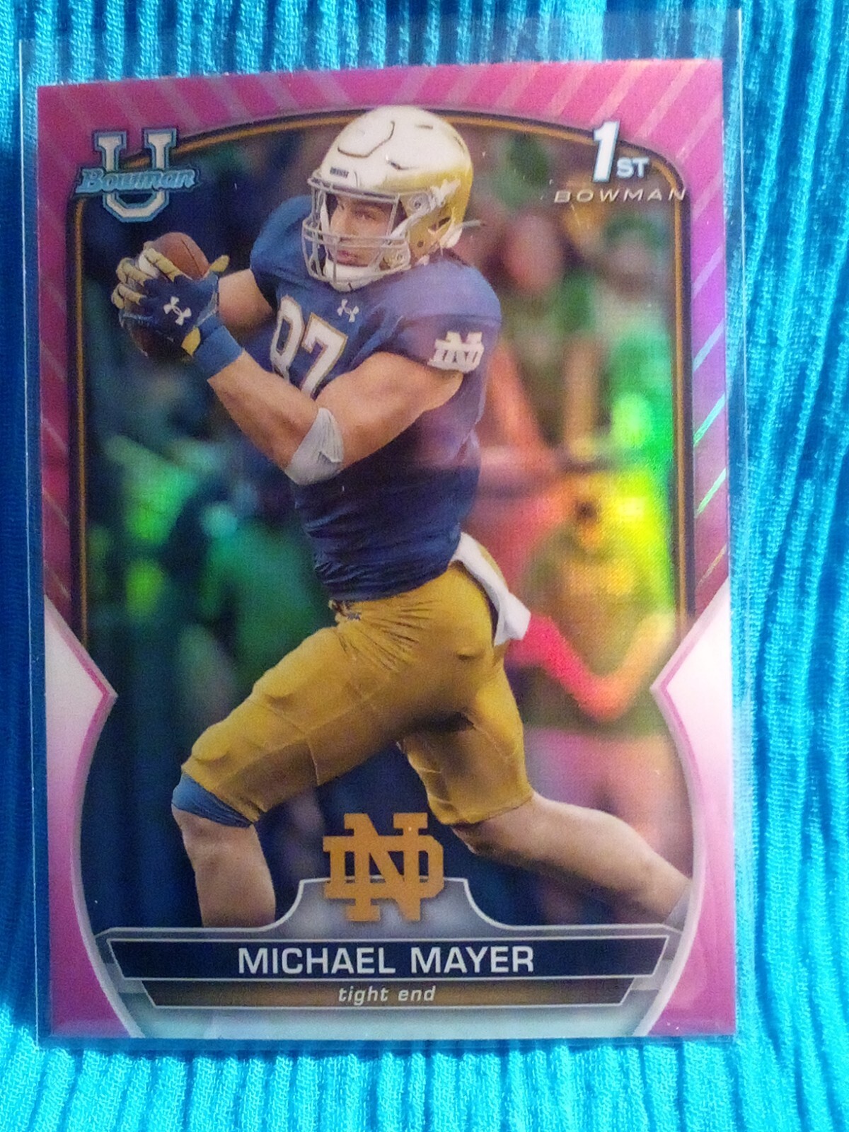 Michael Mayer 2022 Bowman U Chrome Football 1st card Pink Refractor #41 Raiders