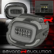 For 99-18 Harley Davidson Tradition White LED Tail Lights Bottom Tag Smoked Lens