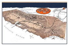 Santa Fe Railroad to California Relief Map – 1935 Poster 24"x36"