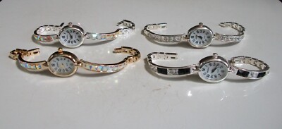 Dressy Party Women's Silver & Gold Finish Rhinestone Bracelet Fashion Watch