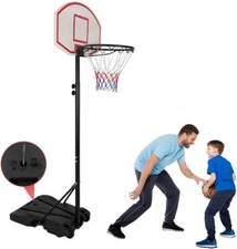 Basketball Hoop Outdoor Adjustable 5.5-7 Ft Portable Basketball Goals Stand Kids