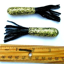 24ct GOLD BLACK 3.5" Hollow Salty TUBES Bass Fishing Lures Tube Baits Smallmouth