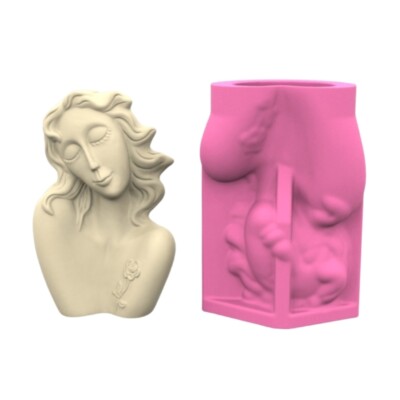 Multifuntional Silicone Pots Girl Shape for Epoxy Resin Planters and Vases