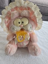 Vintage 1981 Dakin Garfield Babykins Pink Plush w/ Pacifier 10" Plush Toy L K