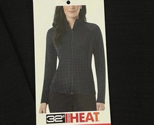 NEW Womens 32 Degrees Heat Active Wear Mock Neck Fulll Zip Jacket, Black, MEDIUM