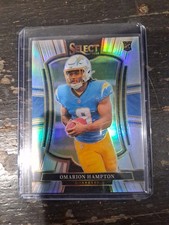 2025 Panini Select Premier Level Omarion Hampton #102 (RC) Silver Prizm Chargers