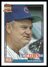 Don Zimmer 1991 Topps 729 base Baseball LP