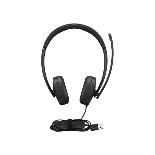 Lenovo Nero Cuffia Stereo Cablata Usb-A Gen 2 (Cablato, Usb-A), Cuffie Da Ufficio, - Immagine 2