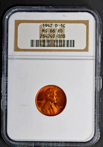 1942-D Wheat Cent NGC MS 66 RD