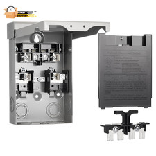 30 Amp Fused AC Disconnect Box, 120/240VAC Pull-Out Switch NEMA 3R Outdoor Meta