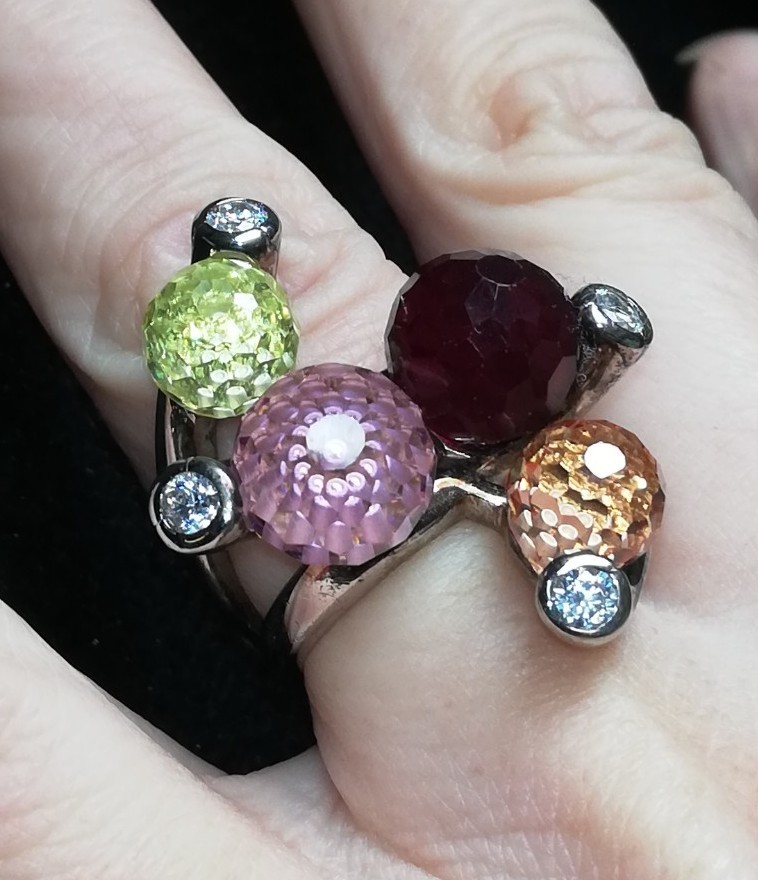 Bague en argent 925 et cristal améthyste véritable sertie à la main