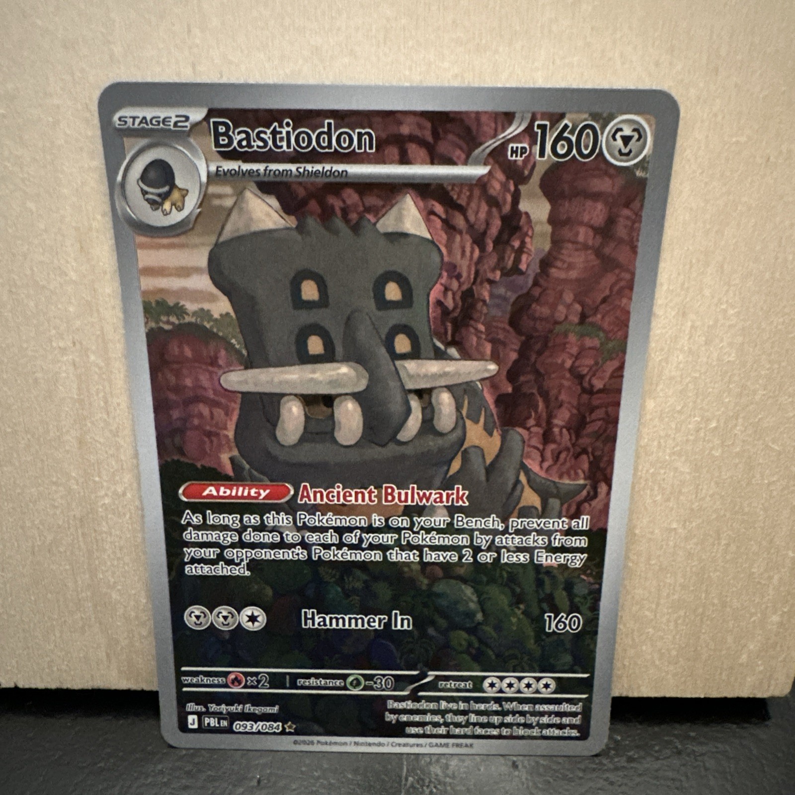 Bastiodon 93/84 ME5 Pitch Black IR Full Art Holo Pokemon Card