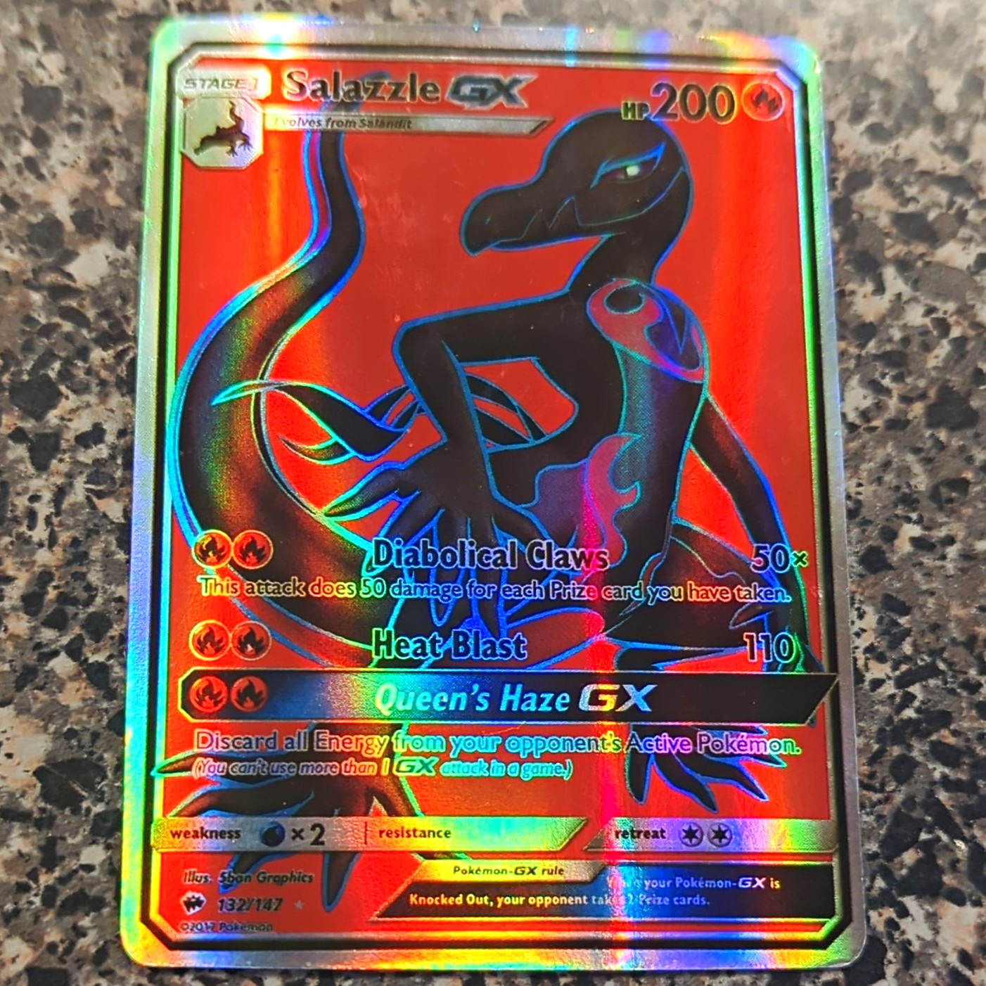 Pokemon TCG Salazzle GX 132/147 Burning Shadows Full Art Holo