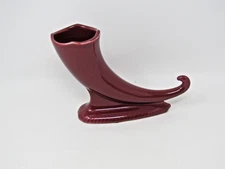The Trenton Pottery Co. Cornucopia Horn of Plenty Burgundy Vtg.