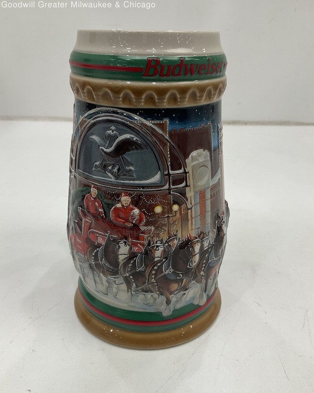 Budweiser Holiday Beer Stein Home For The Holidays Vintage 1997