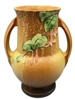 Roseville Pottery 8 1/4" "BROWN FUCHSIA" Handled Footed Vase 898-8 Circa 1930's