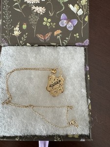 Authentic Jane Win Gold Plated Sterling Silver 925 Hope Shield Pendant and Chain NWOT