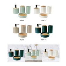4Pcs Bathroom Accessories Bath Accessory Complete Set for Vanity Countertop