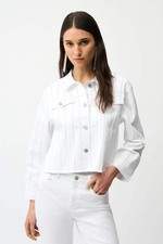 Joseph Ribkoff White Rhinestone Embellished D...