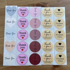 25pcs Cute Thank You Stickers 1 inch Small Business Decorate Envelopes Sealing