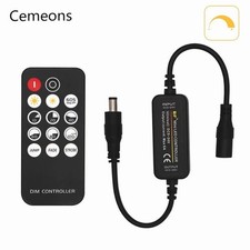Mini LED Dimmer DC5-24V 6A RF Controller with 14-Key Remote for Single Color LED