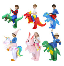 Kids Inflatable Dinosaur Unicorn Costume Funny Halloween Party Suit