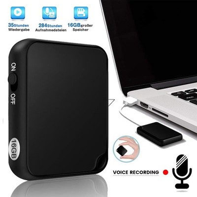 Digital Diktiergerät Aufnahmegerät Audio Tragbar Mini Sound Voice Recorder 16GB