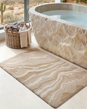 Bathroom Rug Mat 36X24, Soft and Absorbent Marble Bath Mat, Non Slip Machine Was