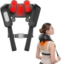 Cordless Shiatsu Neck and Back Massager with Heat - 3D Kneading Deep Tissue, 3 M