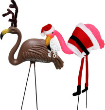 2Pack Large Christmas Flamingo Yard Ornaments Christmas Yard Decoration Multicol