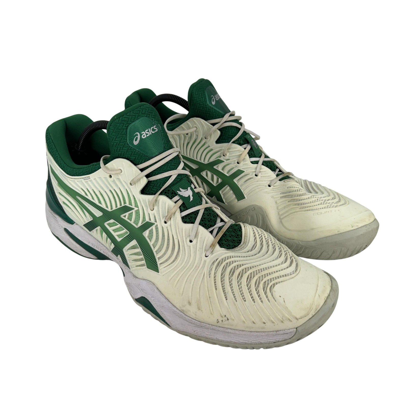 ASICS Court FF Novak Shoes Mens Size 12 Green White Tennis FlyteFoam 1041A089