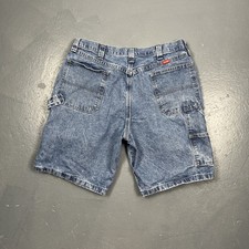 Vintage Wrangler Jean Shorts Size 36 Denim Carpenter Jorts Y2K Skater Summer