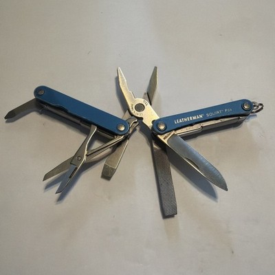 Leatherman SQUIRT PS4 Multi-Tool With Pliers Scissors Knife RARE MATTE BLUE!