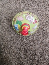 VINTAGE LBZ FARM ANIMALS METAL TIN SPINNING TOP TOY