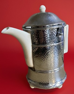 Everhot Thermo Beaten Chrom Effekt Kaffeekanne 8 Zoll 4 Tassen Qualität Vintage
